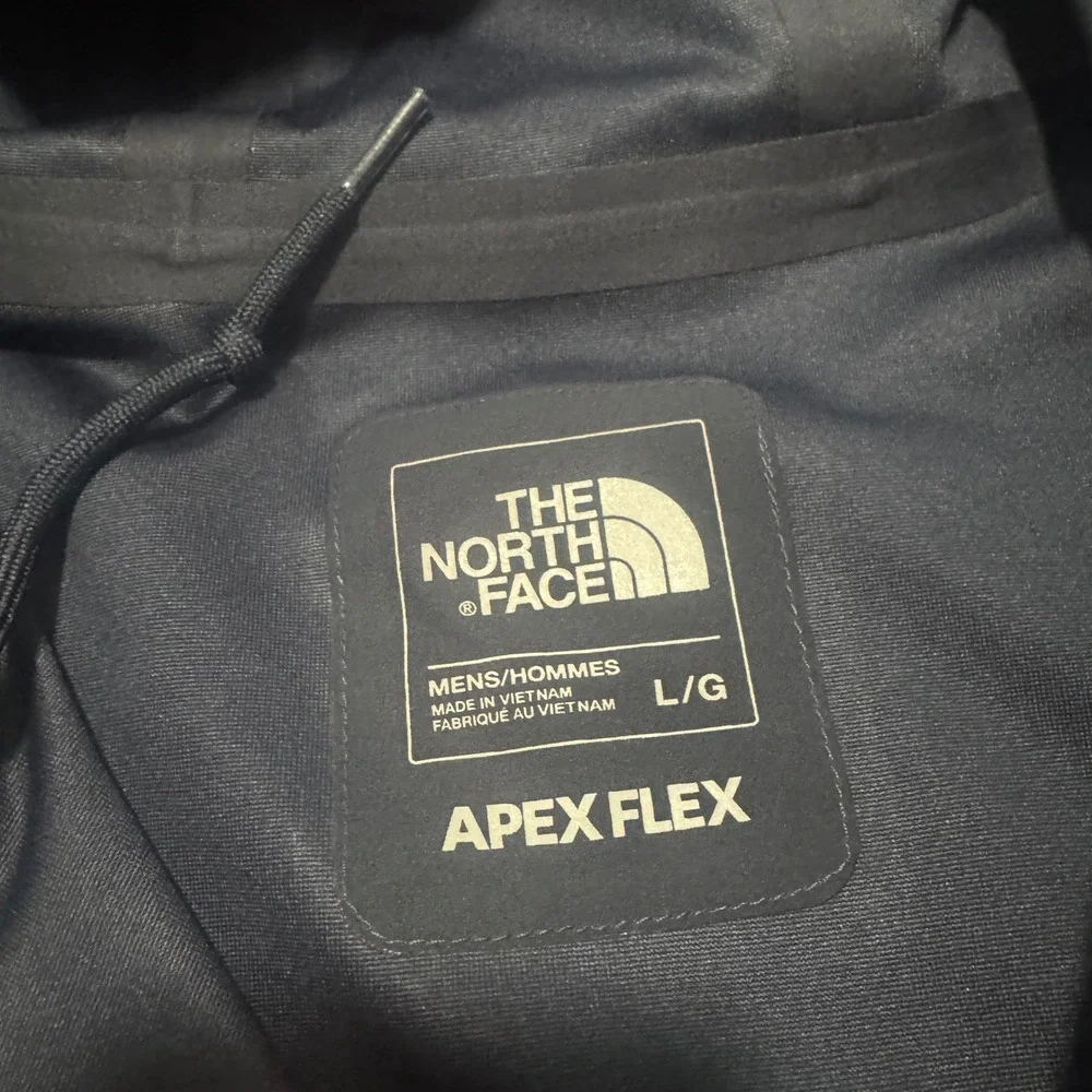 The North Face Apex Flex DryVent Jacket Mens Large Navy Blue Hooded Shell Coat